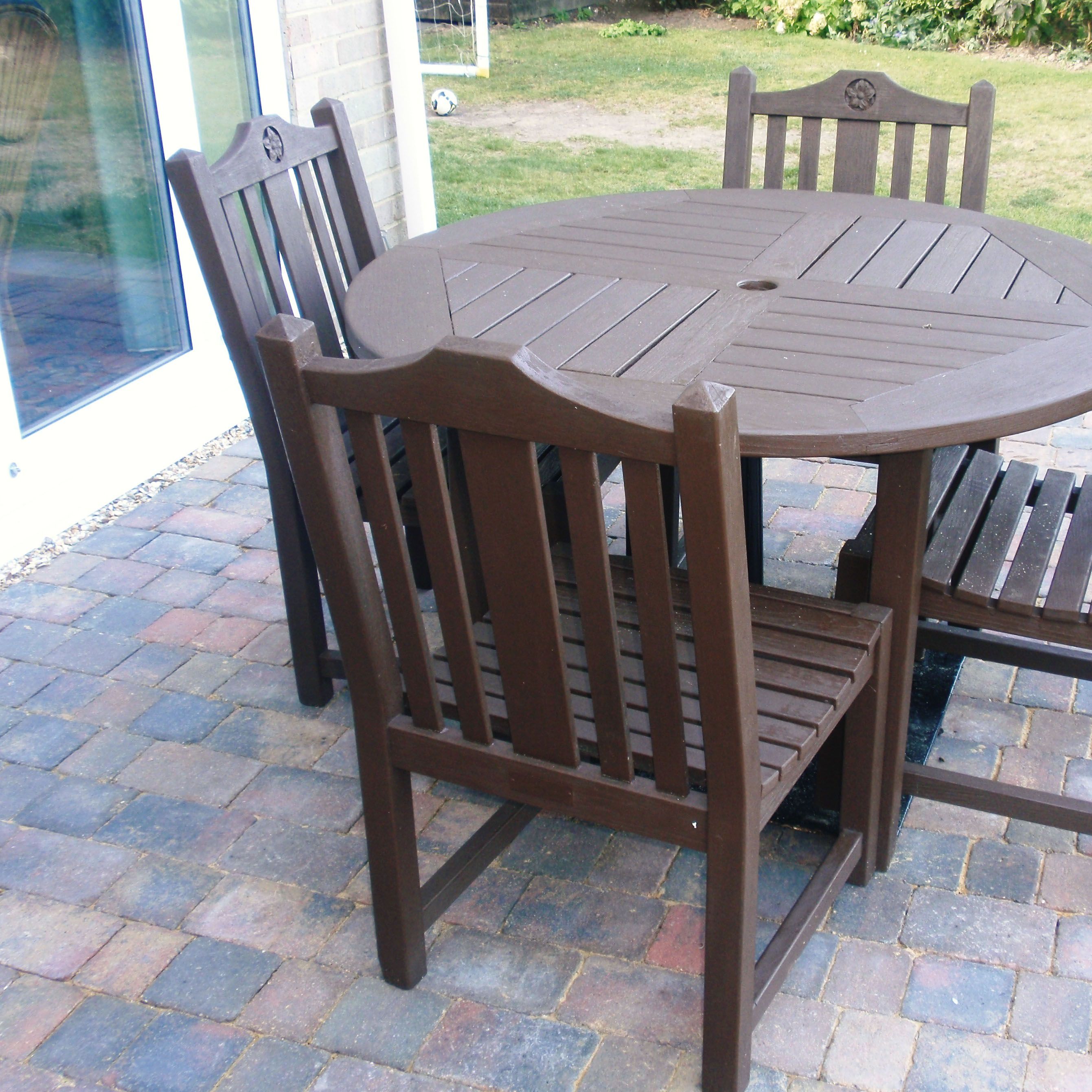 Perfect for a driveway or a outdoor eating area. This product is versatile and has charm and character.