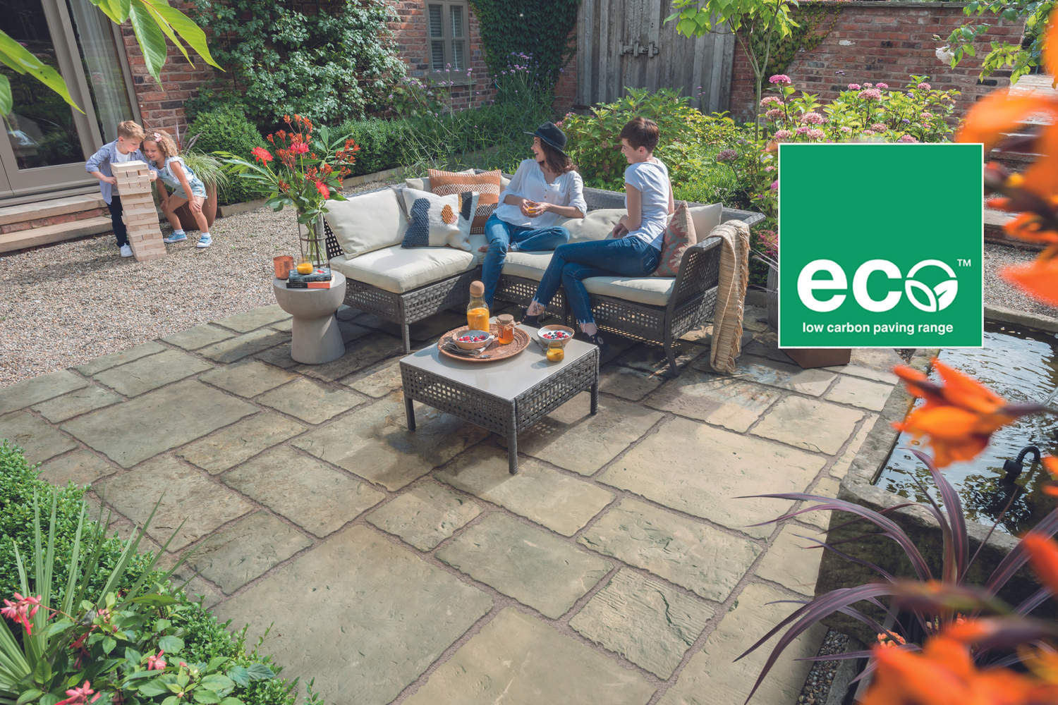 Bradstone Old Town ECO Paving in Grey Green